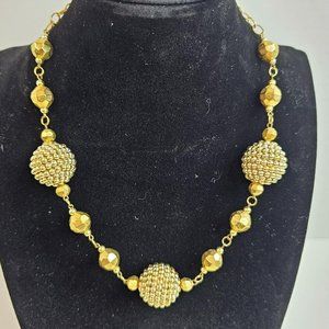 Harbor Gold Tone Sphere Balls Beads Necklace Adjustable